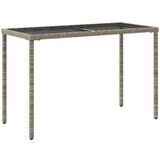  Vrtni stol sa staklenom pločom sivi 115x54x74 cm od poliratana | shoptok.hr