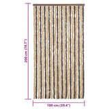  Zastor protiv muha tamnosmeđi i bež 100 x 200 cm od šenila | shoptok.hr