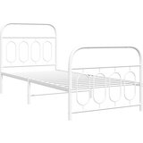  Metalni okvir kreveta uzglavlje i podnožje bijeli 80x200 cm | shoptok.hr