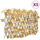 vidaXL Umetni javor raztegljiva ograja oranžna 5 kosov 180x60 cm | Shoptok.si