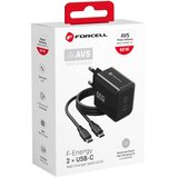  Punjač za telefon Forcell F-Energy GaN III 2x USB-C AVS SSFC3.0 60 W + kabel USB-C na USB-C Cijene