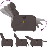 vidaXL Električni masažni naslonjač od tkanine tamnosmeđi | shoptok.hr