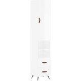 Maison Chic Visoka omara - Komoda - Predalnik visok sijaj bela 34,5x34x180 cm inženirski les, (21720030) | Shoptok.si