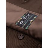 Ombre Fitted men's structured knit vest with lapels - brown | shoptok.hr