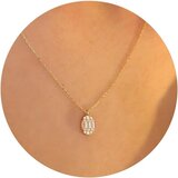 Generic Ogrlica z diamantnim obeskom za ženske, izvrstna ogrlica s plastmi zlata, 14k pozlačena zložena kubanska sponka za papir, verižica z ogrlico, čudovita preprosta zlata ogrlica, darilo za žens, (21075451) Cene