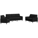 vidaXL 3-dijelni set sofa s jastucima crni baršunasti | shoptok.hr