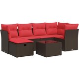  7-dijelni set vrtnih sofa od poliratana s jastucima smeđi | shoptok.hr