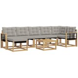 vidaXL Zunanja garnitura za sedenje 8 pcs Bela in svetlo siva, (5000279773) | Shoptok.si