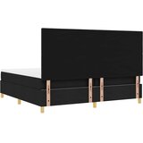  LED Box Spring Krevet s uzglavljem Crna 200 x 200 cm tkanina | shoptok.hr