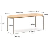 Kave Home Proširiv blagovaonski stol s pločom stola u dekoru hrasta u prirodnoj boji 90x120 cm Montuiri – | shoptok.hr