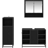 vidaXL set namještaja za kupaonicu 3 pcs crni hrast konstruirano drvo | shoptok.hr