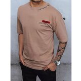 DStreet Men's T-shirt with print and cappuccino patches RX4609z Cene