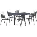 vidaXL Vrtni set za objed 7 pcs Antracit Čelik s prahom Cijene