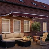 Ručna zlačivna tenda s LED diodama Bordo i Bijela 2,5 x 2 m | shoptok.hr