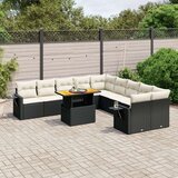  11-dijelni set vrtnih sofa od poliratana s jastucima crni | shoptok.hr