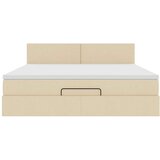 vidaXL Otomanski posteljni okvir z vzmetnico krem 160x200 cm blago | Shoptok.si