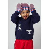 Bobo Choses Otroški pulover z mešanico volne mornarsko modra barva