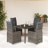 vidaXL 5-dijelni vrtni bistro set od poliratana s jastucima sivi | shoptok.hr