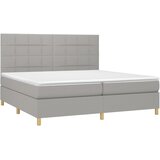  Krevet s oprugama i madracem svjetlosivi 200 x 200cm od tkanine | shoptok.hr