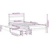  Okvir kreveta bez madraca voštano smeđi 100x200 cm od borovine | shoptok.hr