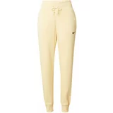 Nike Sportswear Hlače 'Phoenix Fleece' pastelno žuta / crna