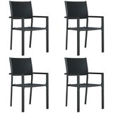  5-dijelni vrtni blagovaonski set crni Crna Dužina stola 80 cm | Shoptok.si