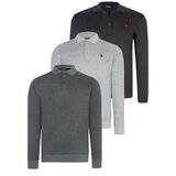 Dewberry TRIPLE SET V4007 MEN'S SWEATSHIRT-NAVY-ANTHRACITE-GREY Cene