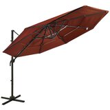vidaXL senčnik aluminij terakota 3x3 m | Shoptok.si