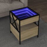vidaXL Klubska mizica z neskončnimi LED sonoma hrast 40x40x51 cm Cene