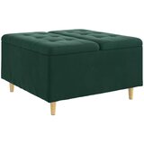  Otoman za pohranu s jastukom Tamnozelena 80 x 80 x 45 cm Baršun | shoptok.hr
