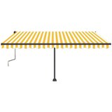  Tenda na ručno uvlačenje s LED svjetlima 450x350 cm žuto-bijela | shoptok.hr