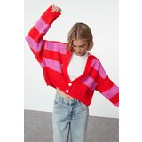 Trendyol Red Soft Texture Knitted Cardigan Cene