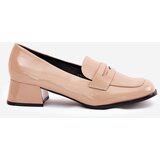 Boto Lacquered Low Heel Pumps Nude Selenith | ePonuda.com