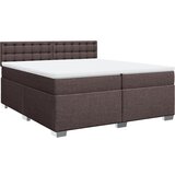 vidaXL Krevet s oprugama i madracem tamnosmeđi 200x200 cm od tkanine | shoptok.hr