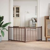 vidaXL Vrata za pse zložljiva 2 panela rjava 160 cm topolovina | Shoptok.si