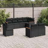  8-dijelni set vrtnih sofa od poliratana s jastucima crni | shoptok.hr