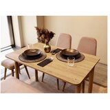 Hanah home vina mini 03 0900 oak stone produžni set trpezarijskih stolova i stolica (6 komada)) | ePonuda.com