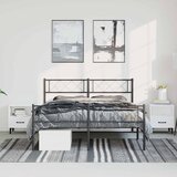  Metalni okvir kreveta uzglavlje i podnožje crni 135x190 cm | shoptok.hr
