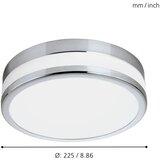 Eglo palermo plafonjera/1, Led, 11w, 950lm, ip44, prečnik 225, hrom/bela | Eponuda.com