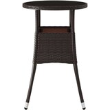  Vrtna miza Ø60x75 cm kaljeno steklo in poli ratan rjava, (20665705) | Shoptok.si
