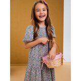Sinsay Haljina s malim cvjetnim uzorkom, naborenim gornjim dijelom i puff rukavima | shoptok.hr