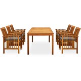  3058092 7 Piece Garden Dining Set with Cushions Solid Acacia Wood (45963+2x312131) | Eponuda.com