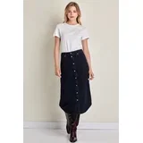 midi jeans suknja sa dugmicima