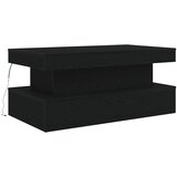  Klub stolić s LED svjetlima crni hrast 90x50x40 cm | Shoptok.si