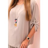 Kesi Włoski Women's set with a blouse with a necklace and wide pants fango | shoptok.hr