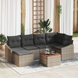 vidaXL Set od 7 Vrtnih Sofa s Jastučićima sivi Poli Ratan akacije Cijene