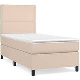 vidaXL Krevet s oprugama i madrac cappuccino 90x200 cm od umjetne kože Cijene