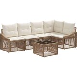  Vrtna sedežna garnitura 6 pcs Bež poli ratan, (5000270812) | Shoptok.si