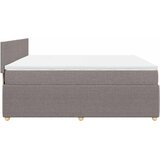  Krevet s oprugama i madracem smeđesivi 200x200 cm od tkanine | shoptok.hr