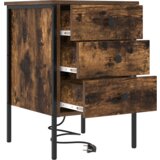 vidaXL Nočna omarica s predalom 2 pcs Dimljeni hrast 42 x 41 x 61 cm | Shoptok.si